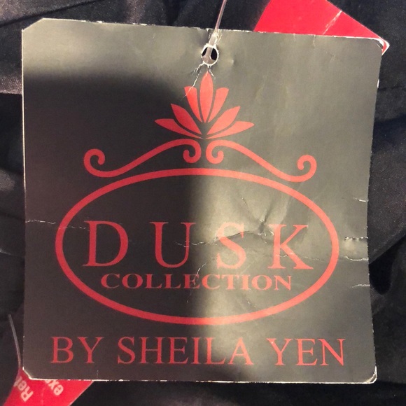 Dusk Collection by Sheila Yen 100% Silk Black Dres - Picture 6 of 7